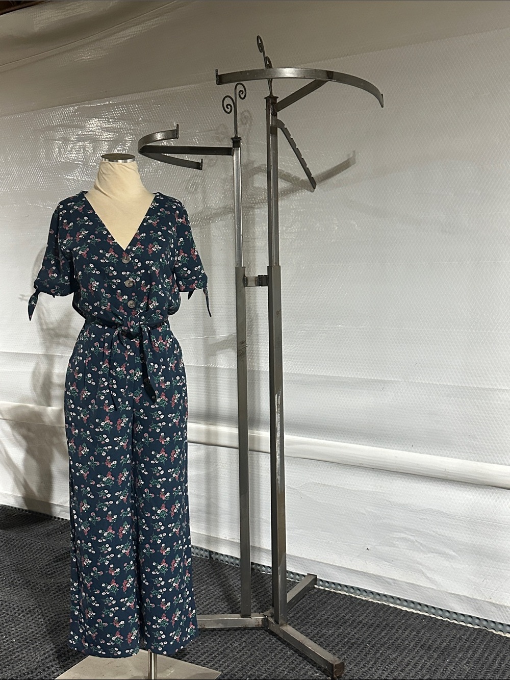 Blu Pepper Blue Floral Jumpsuit Lightweight Elegance